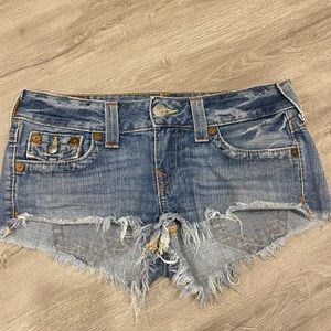 True religion denim shorts